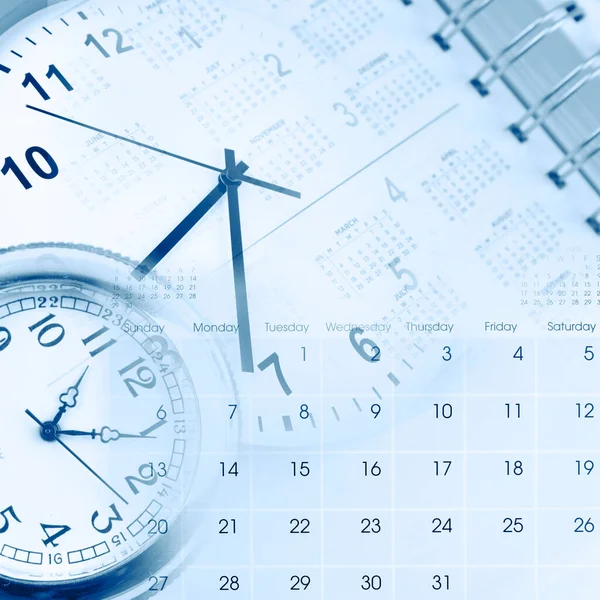 Relógio Relógio Calendário Composto — Fotografia de Stock