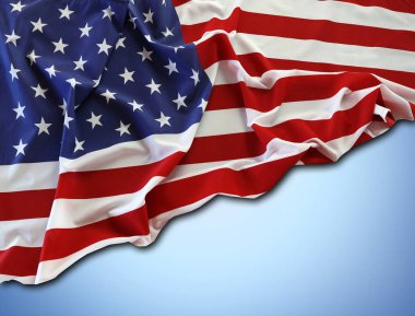 Mavi arka planda Amerikan bayrağı