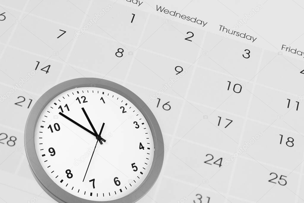 Clock face and calendar composite