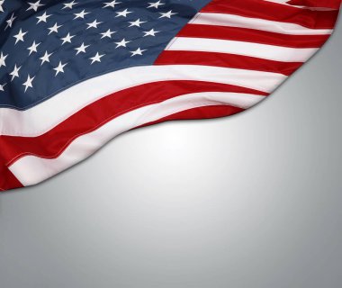 Gri arkaplanda Amerikan bayrağı