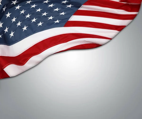Bandeira Americana Fundo Cinza — Fotografia de Stock
