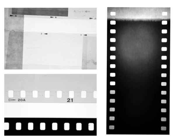 Film Strisce Negative Sfondo Bianco — Foto Stock