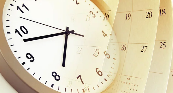 Zegar Strony Kalendarza Złożone — Zdjęcie stockowe