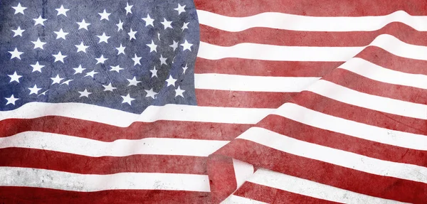 Grunge Amerikan bayrağına yakın plan