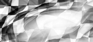 Beyaz arka planda siyah beyaz yarış bayrağı