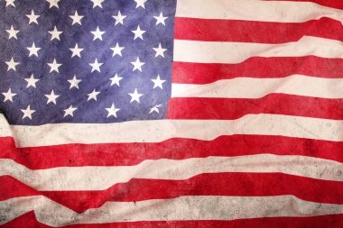 Grunge Amerikan bayrağına yakın plan