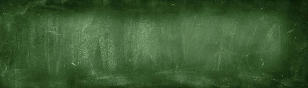Крейда Витирається Зеленій Крейдяній Дошці Широкий Банерний Фон — стокове фото