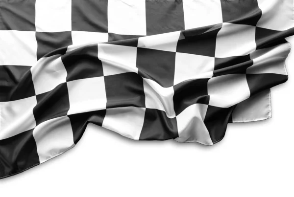Черно Белый Гоночный Флаг Белом Фоне — стоковое фото