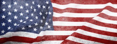 Grunge Amerikan bayrağına yakın plan