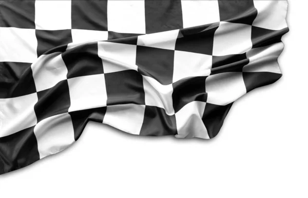 Черно Белый Гоночный Флаг Белом Фоне — стоковое фото