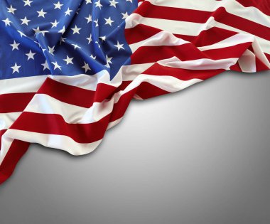Gri arkaplanda Amerikan bayrağı