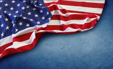 Mavi arka planda Amerikan bayrağı