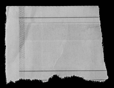 Siyah üzerine yırtık bir kağıt parçası