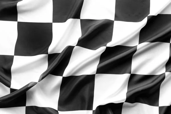 Bandera Carreras Cuadros Blanco Negro —  Fotos de Stock