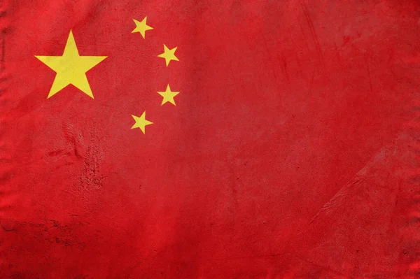 Primer Plano Bandera China Grunge —  Fotos de Stock