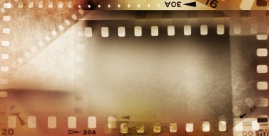 Film negatif çerçeveler kahverengi arka plan