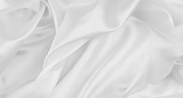 Close Rippled White Silk Fabric Texture — Stock Photo, Image