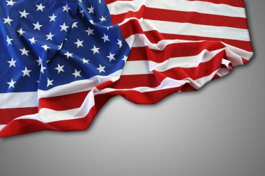 Gri arkaplanda Amerikan bayrağı