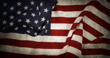 Grunge Amerikan bayrağına yakın çekim