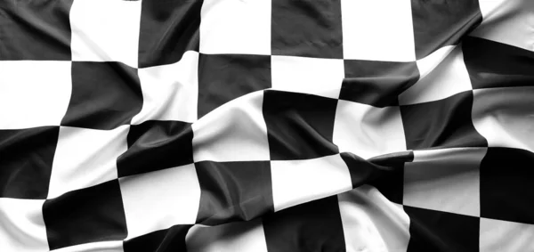 Bandiera Corsa Scacchi Bianco Nero — Foto Stock