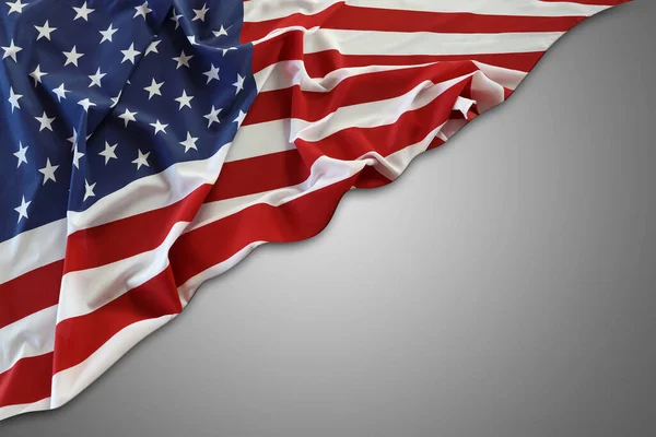 Amerikanische Flagge Auf Grauem Hintergrund — Stockfoto