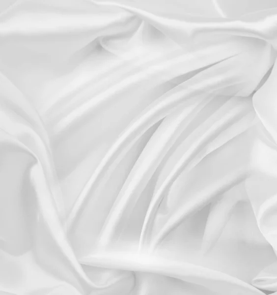 Close Rippled White Silk Fabric Texture — Stock Photo, Image