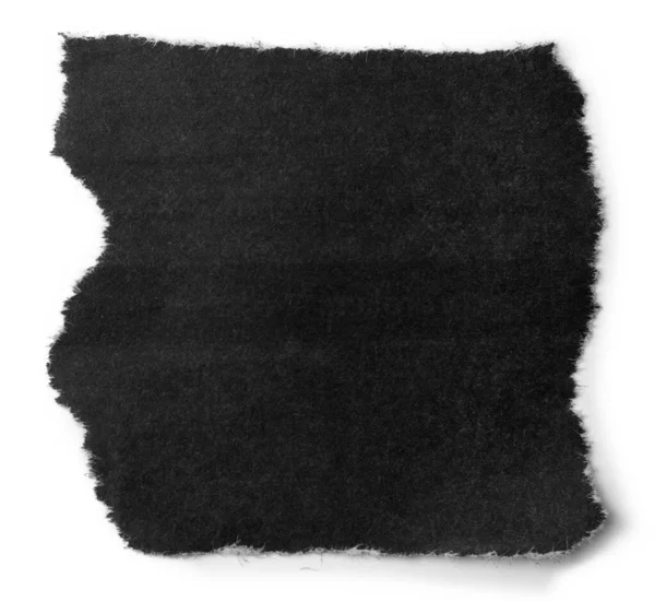 One Black Piece Torn Paper White — Stock Photo, Image