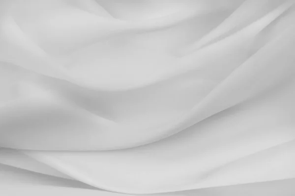 Fodrozott Fehér Selyemszövet Textúrájának Közeli Felvétele — Stock Fotó