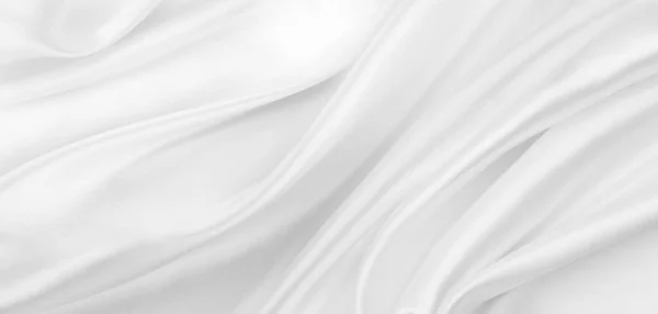 Close Rippled White Silk Fabric Texture — Stock Photo, Image