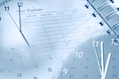 Saat yüzleri ve takvimlerinin birleşimi