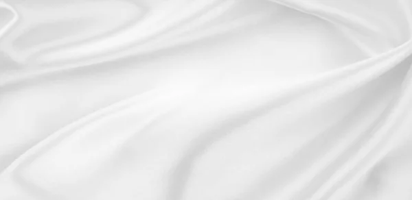 Close Textura Tecido Seda Branca Ondulada — Fotografia de Stock