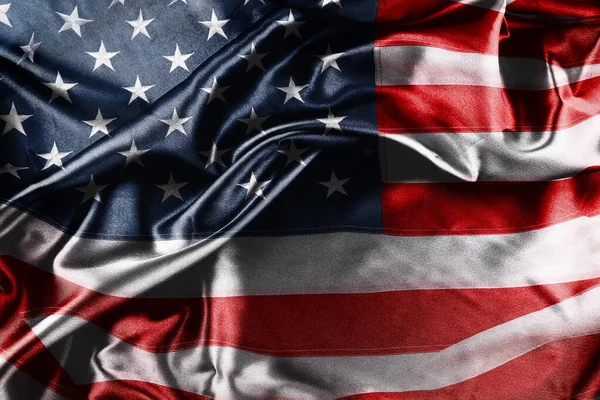 Silky Rippled American Flag Stars Stripes — Stock Photo, Image