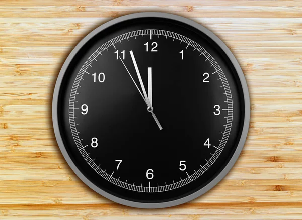 Wall Clock Wood Background — Stock Photo, Image