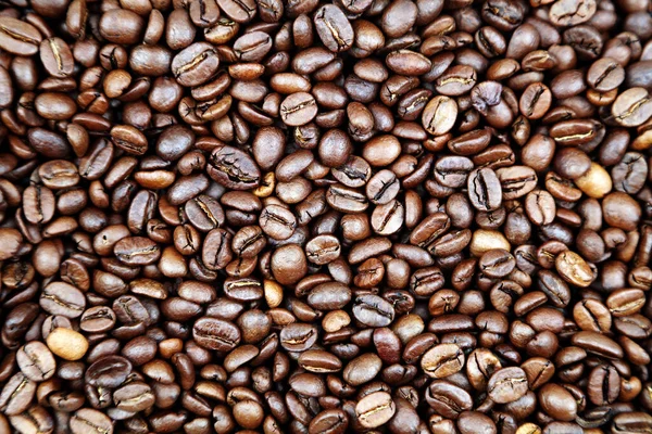 Închiderea Boabelor Cafea Brună Prăjită Backgroun — Fotografie, imagine de stoc