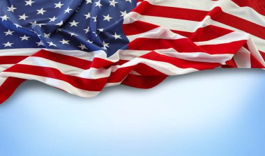 Mavi arka planda Amerikan bayrağı
