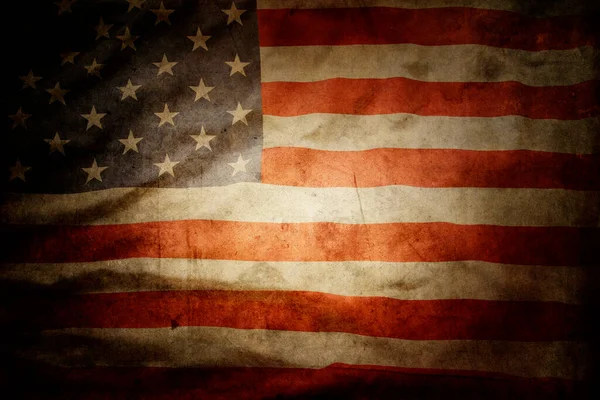 Fechar Bandeira Americana Grunge — Fotografia de Stock