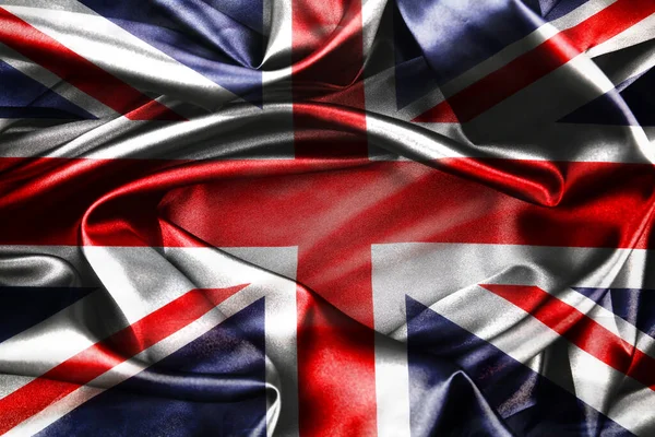 Primo Piano Della Bandiera Union Jack Increspata — Foto Stock