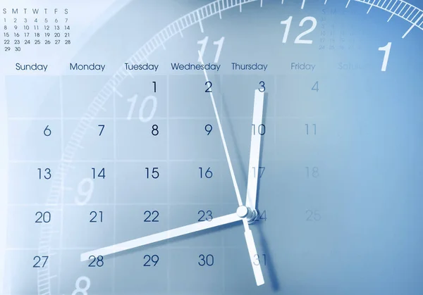 Klok Gezicht Kalender Samengesteld — Stockfoto