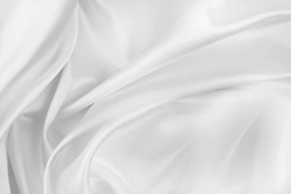 Fodrozott Fehér Selyemszövet Textúrájának Közeli Képe — Stock Fotó