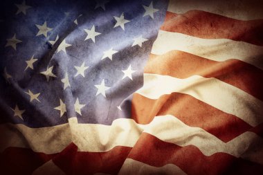 Grunge Amerikan bayrağına yakın çekim