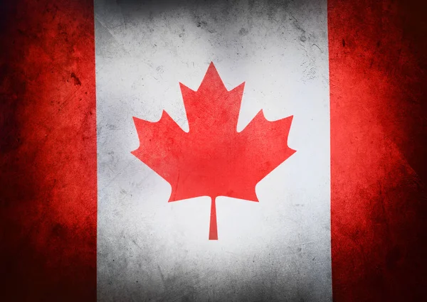 Grunge Texted Effect Canadian Flag — 스톡 사진