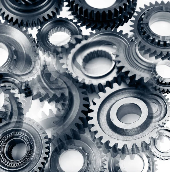 Metal Cog Wheel Gears Bonding Together — Stockfoto