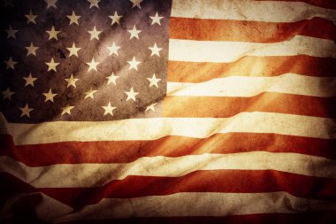 Grunge Amerikan bayrağına yakın çekim