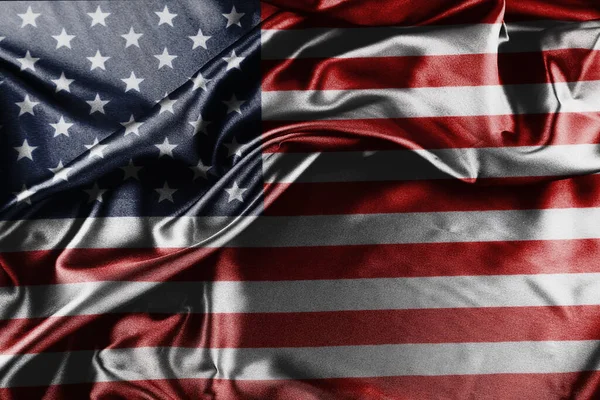 Silky Rippled American Flag Stars Stripes — Stock Photo, Image