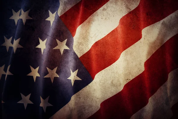 Closeup Grunge American Flag — Stock Photo, Image