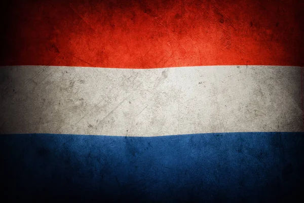 Closeup Grungy Bandeira Neerlandesa — Fotografia de Stock