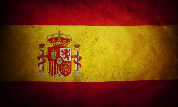 Grunge Spanyol Zászló Közelsége — Stock Fotó