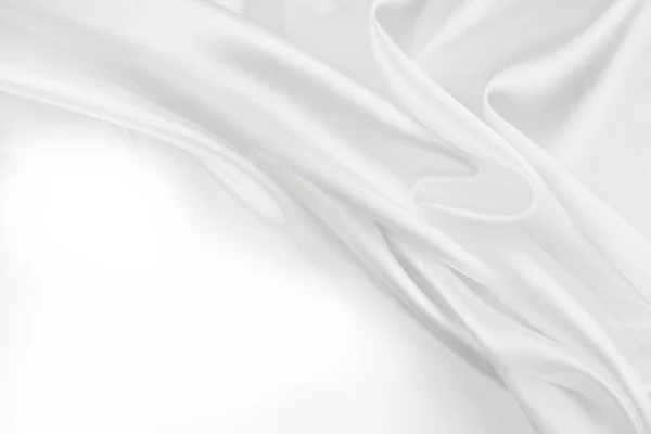 Tecido Seda Branco Ondulado Espaço Cópia — Fotografia de Stock