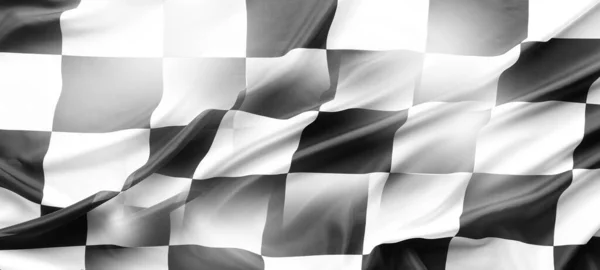 Bandera Carreras Cuadros Blanco Negro —  Fotos de Stock