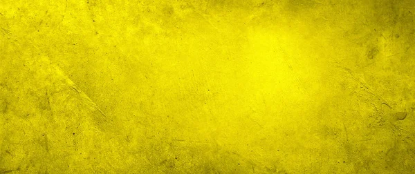 Amarelo Texturizado Parede Concreto Fundo Largo — Fotografia de Stock